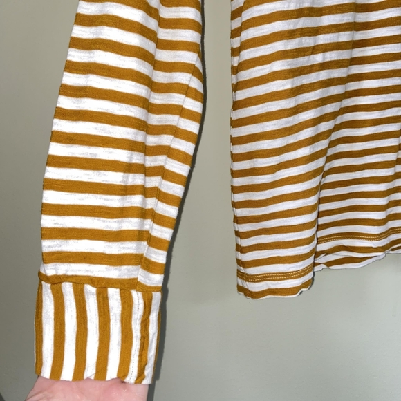 J. Crew Brown and White Stripe Long-Sleeve Shirt Small - Picture 4 of 7